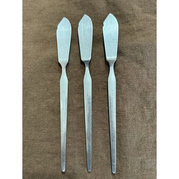 Vtg SRI Ravenna STANLEY ROBERTS Japan Stainless Flatware Butter Knives (3) MCM - Picture 3 of 6